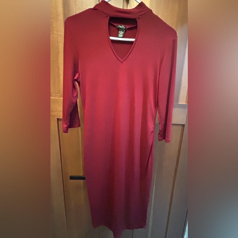 Rue21 Burgundy V-Neck Blouse medium